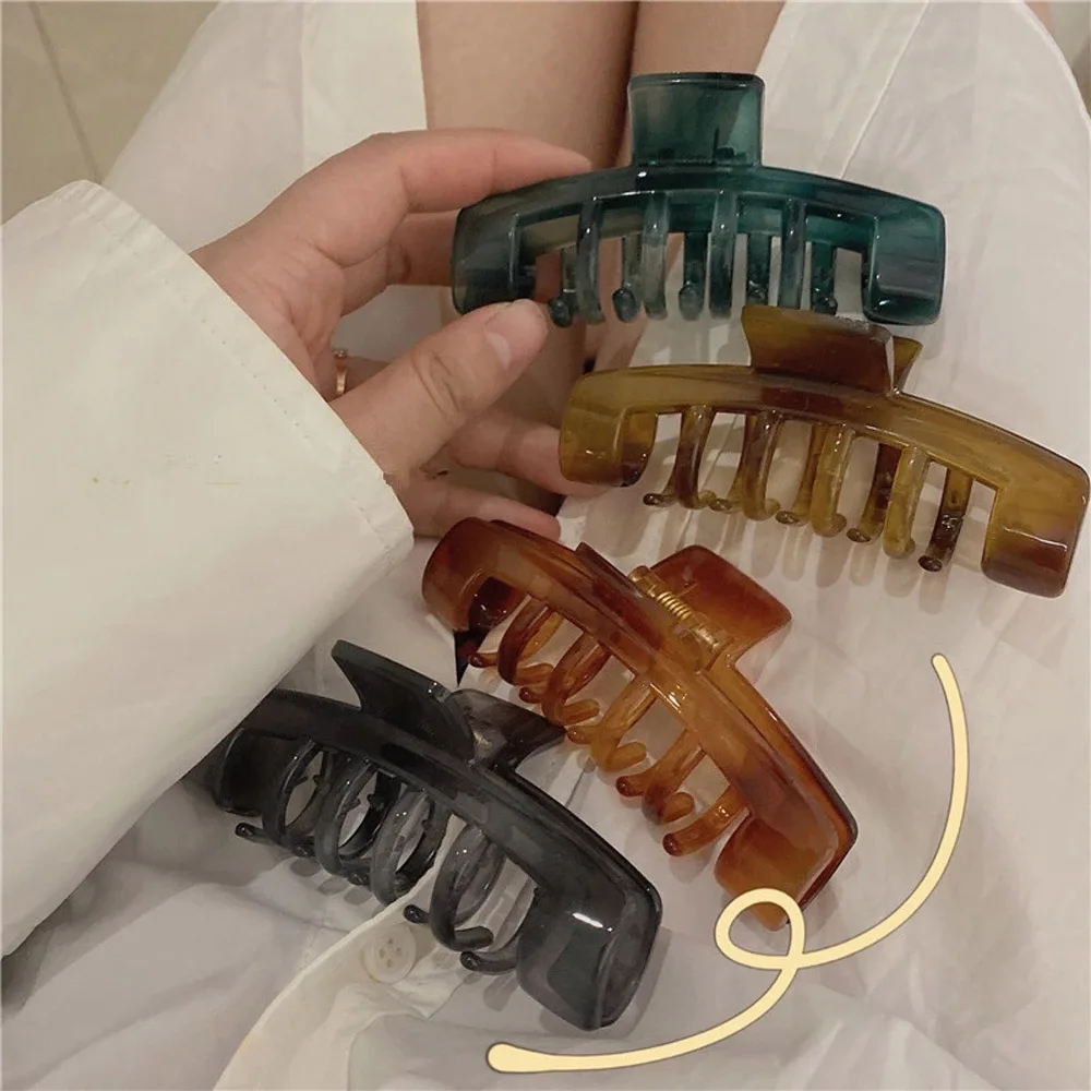 

Элегантный матовый зажим для волос большого размера, гладкий прозрачный зажим для волос, пластиковые зажимы для волос