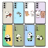 cute cartoon bears grizzly panda phone case for samsung galaxy s7 s8 s9 s10e s21 s20 fe plus note 20 ultra 5g soft silicone case