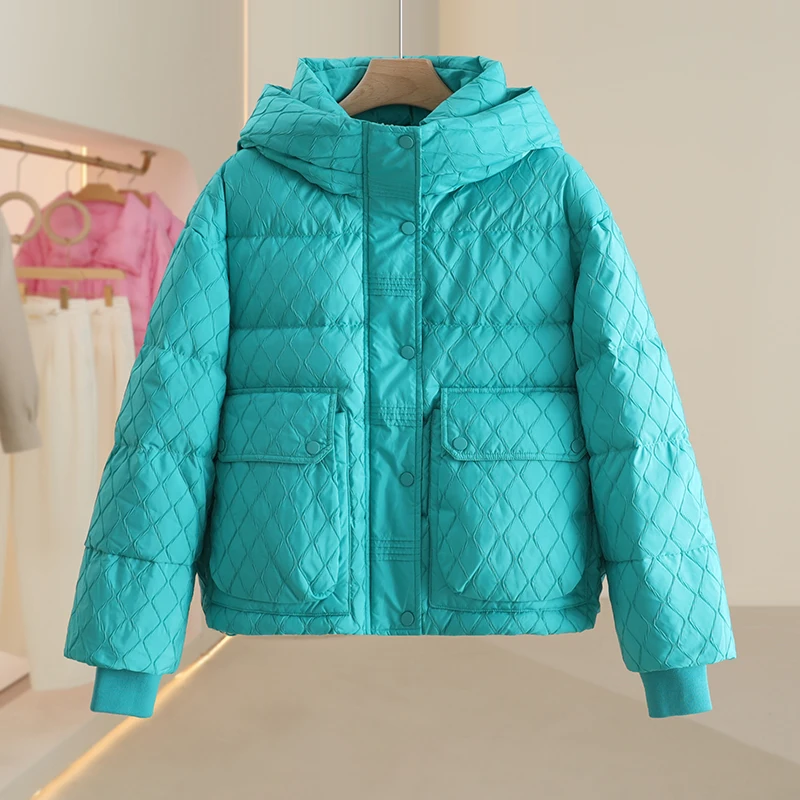 [Покупки] однотонный универсальный модный короткий пуховик с капюшоном новинка