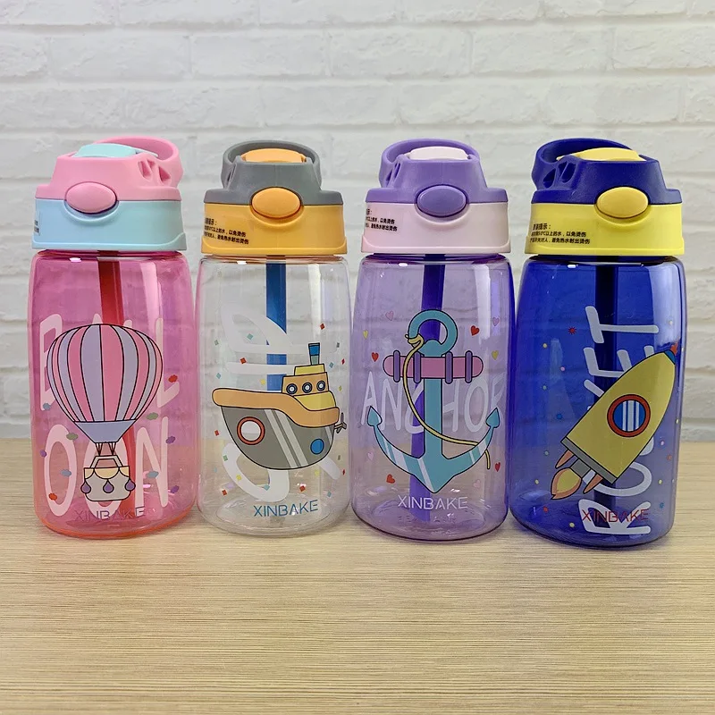 Cartoon Baby Feeding Cups With Straw Leakproof Drink Bottles