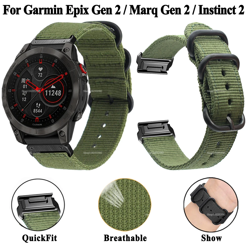 

Быстросъемный нейлоновый ремешок 22/26 мм для Garmin Instinct Marq Athlete Epix Gen 2 Forerunner 955 945 935 пособие G1 браслет