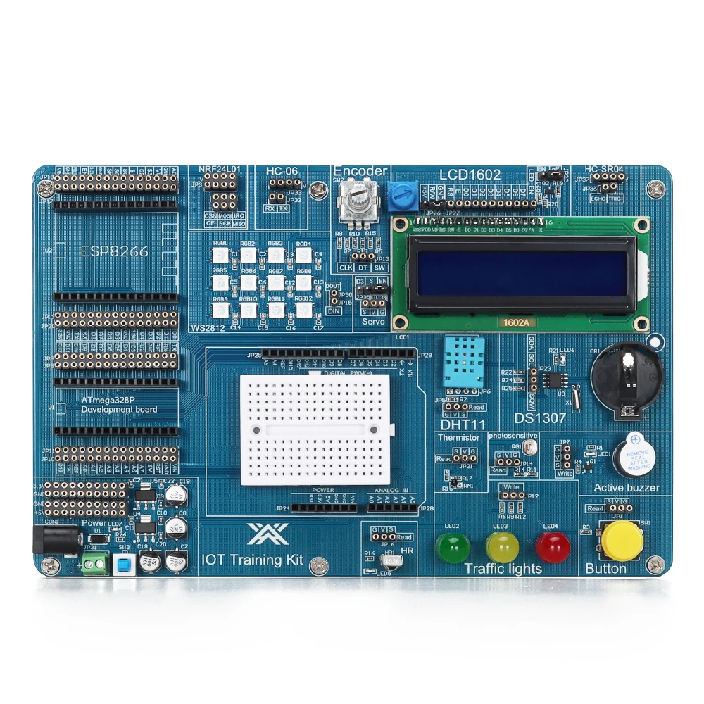 

New Super Ultimate IOT Starter Shield For Arduino Project NANO ESP8266 Wifi Atmega328p Development Board Shield Training Kit