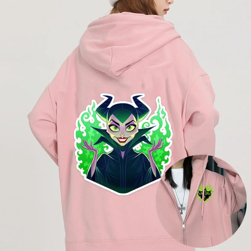 Толстовки с принтом Disney Maleficent для отдыха спорта улицы Harajuku толстовки пар