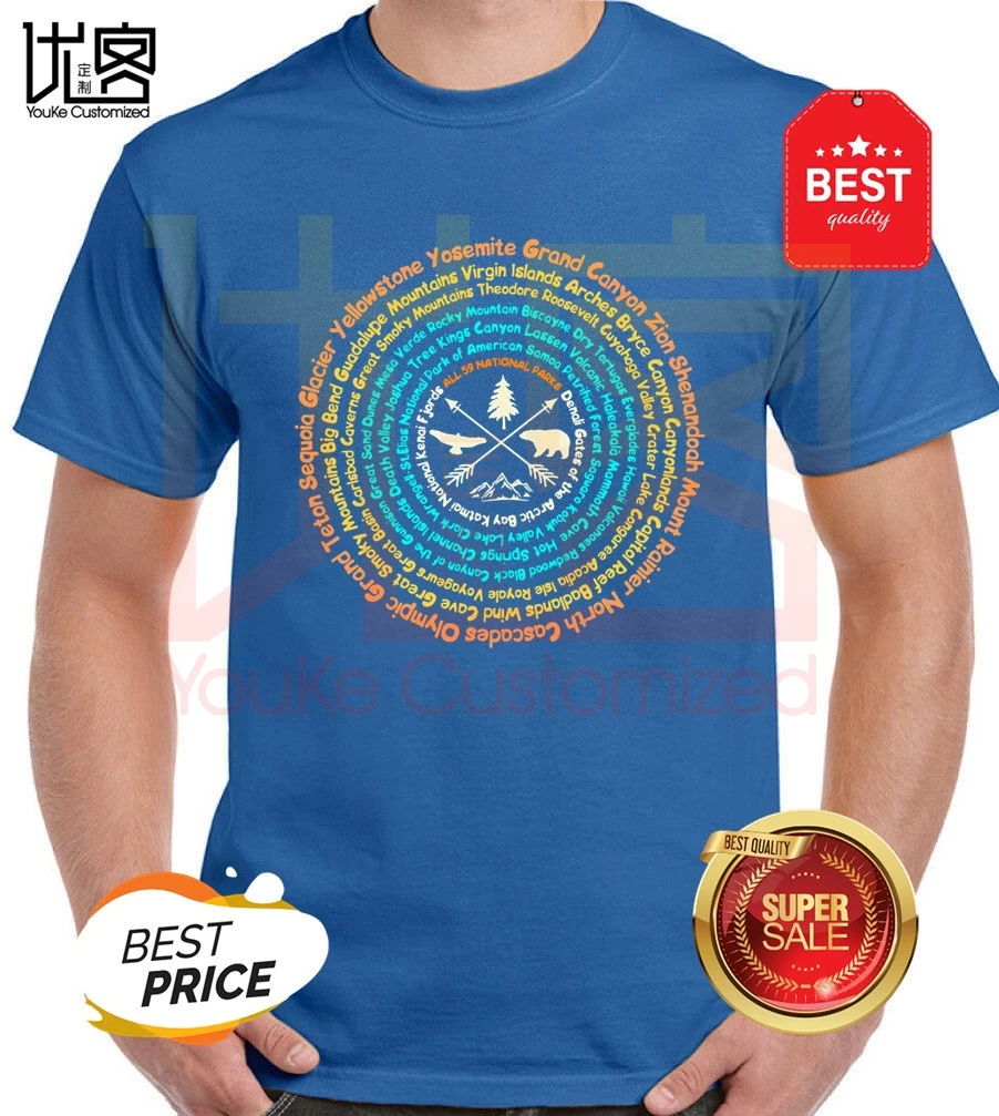 Защитная походная футболка для всех 59 национальных парков США | Мужская одежда
