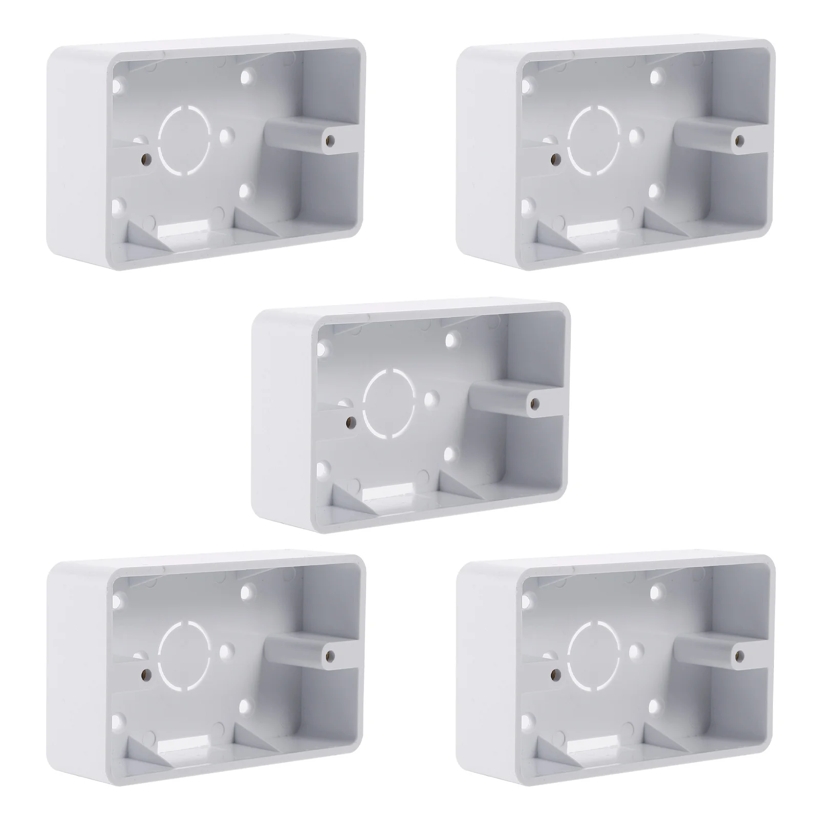 

5 Pcs Wall Plug In Switch For Outlet Wall Mounted External Installation Box for Wall Surface