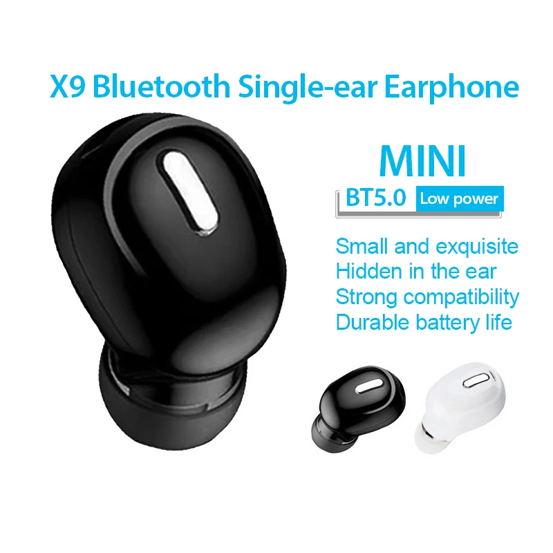 

D01 Mini Bluetooth Single Ear Earphone Wireless Earplug with Mic BT5.0 Hidden Left Right Universal Sports Business Earbuds