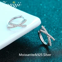 sterling silver genuine 0 28ct moissanite earrings diamond x letter leverback hoop earrings hypoallergenic huggies for women