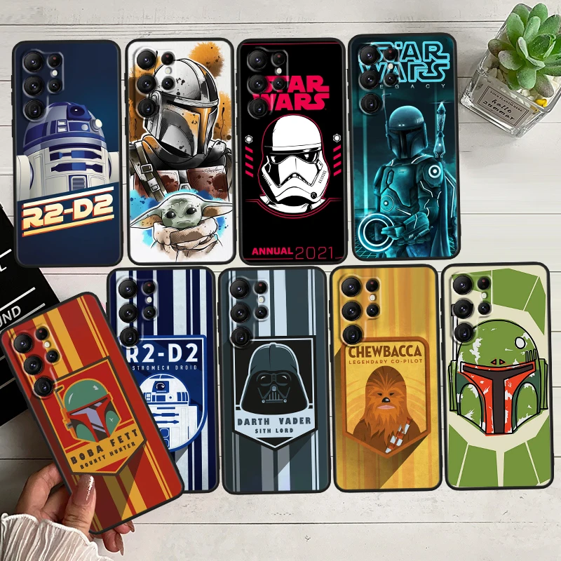 

Star Wars Robot Weapon Black Phone Case For Samsung Galaxy S23 S22 S21 S20 FE Ultra Pro Lite S10 S10E S9 Plus 5G Cover Capa