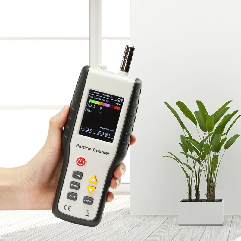 

Hti HT-9600 Handheld PM2.5 Detector Particle Counter Air Quality Monitor Home Indoor Dust Particles Meter 2.8in LCD Display