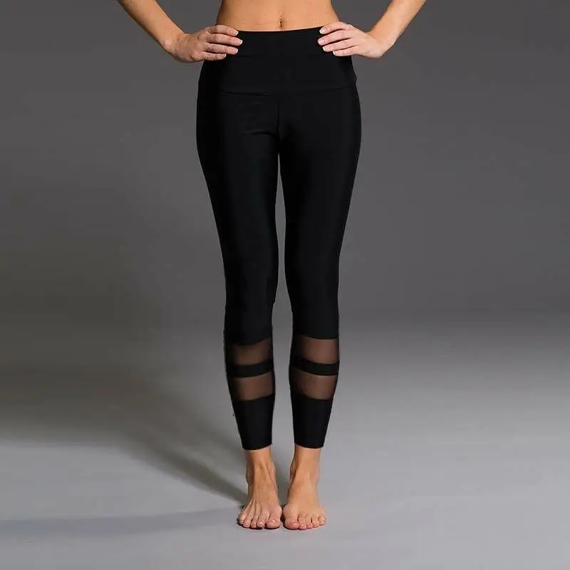 Meihuida Women Fashion Elegant Leggings High Waist Elastic Waist Pants Gym Fitness Stretch Street Sports Mesh Trousers Wear