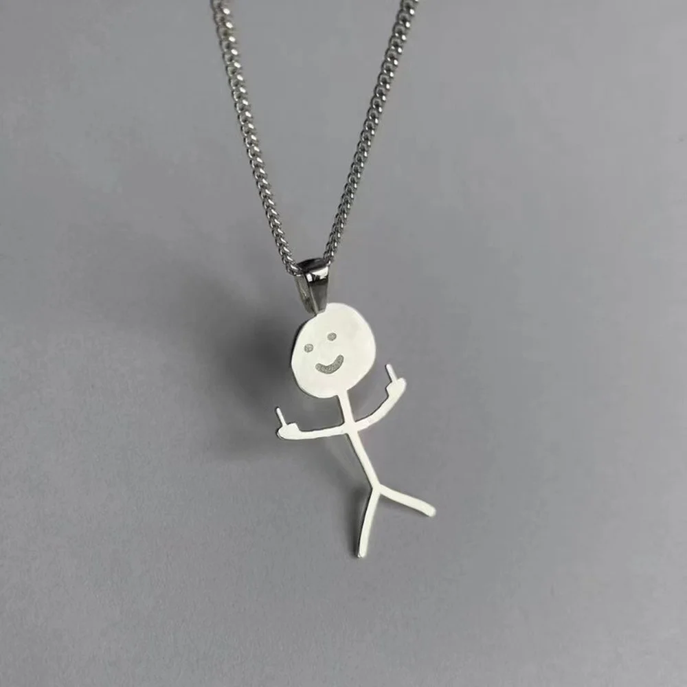 

2022 New Fashion Trend Jewelry Creative Personality Gothic Funny Character Action Hip Hop Necklace for Men Women Free Shipping