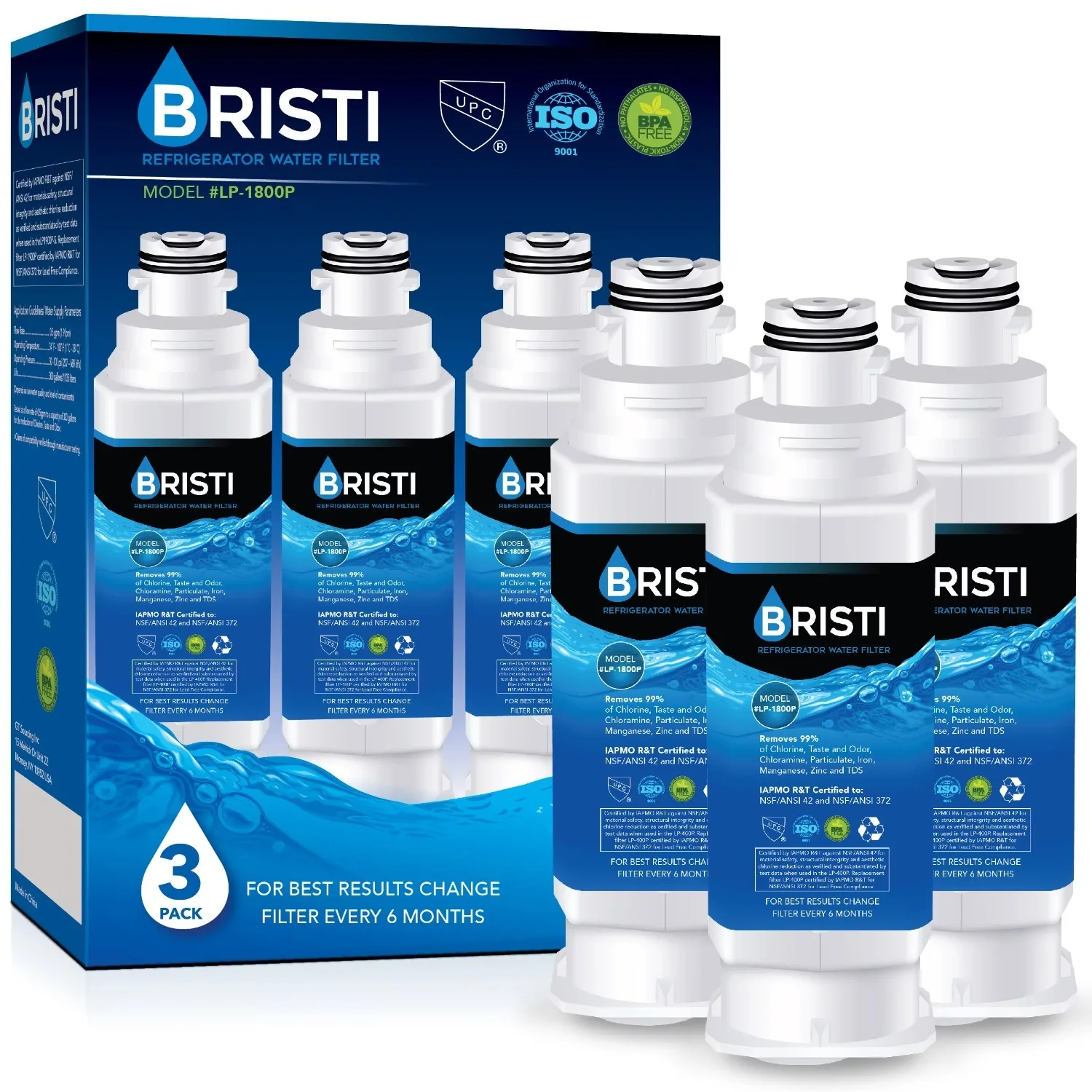 

6-Months Refrigerator Water Filter Compatible (3 Pack)