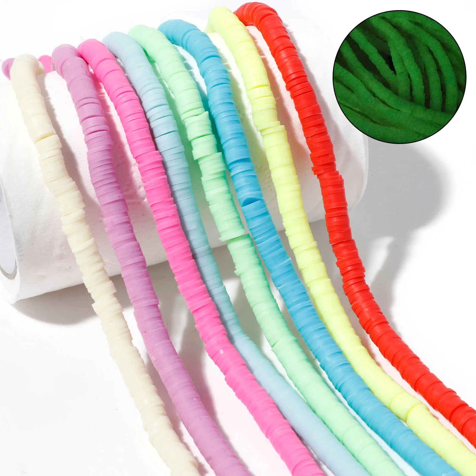 Бусины из полимерной глины, 2 нити (около 395 шт./нить), 6 мм