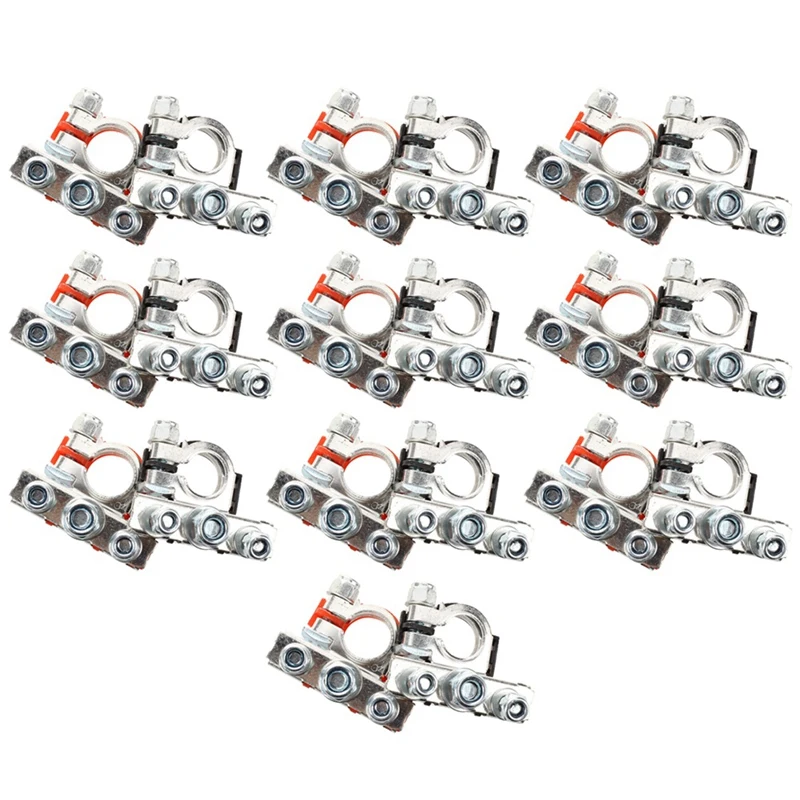 

20Pcs Car Black Red Metal 90 Degree Angle Type Battery Terminals Clamps