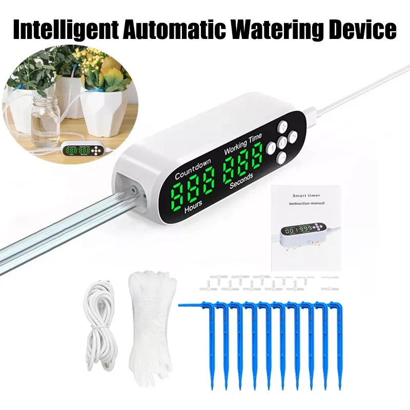 

NEW2023 2 Intelligent Automatic Watering Device Garden Terrace Drip Irrigation System Balcony Controller Timed Waterer Green Pl