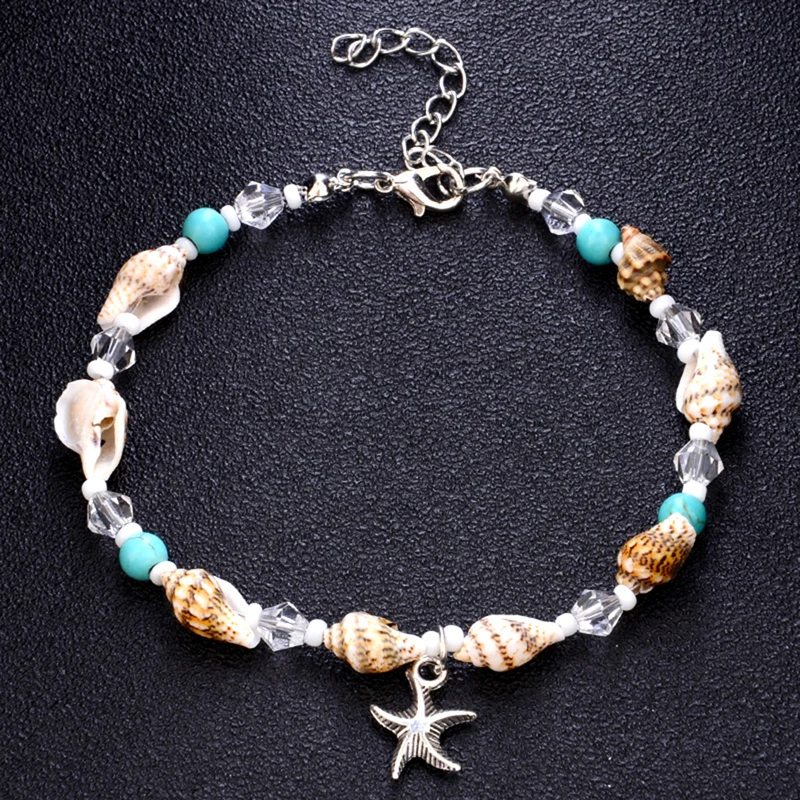 

Shell Starfish Anklets Bracelet for Women Foot Jewelry Anklet Barefoot Beach Ankle Bracelet Femme Jewelry Gift with Delicate Box