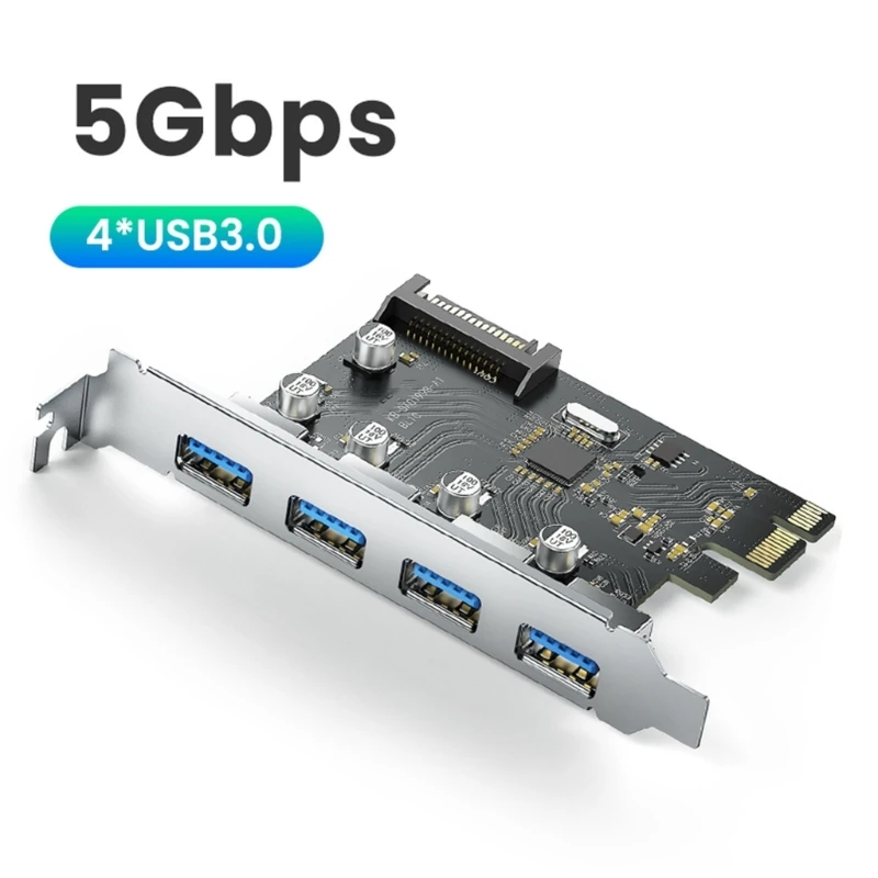 

4 порта USB 3,0 PCI-e Плата расширения PCI-Express USB 3,0 адаптер концентратора 5 Гбит/с карта расширения с 15-контактным разъемом