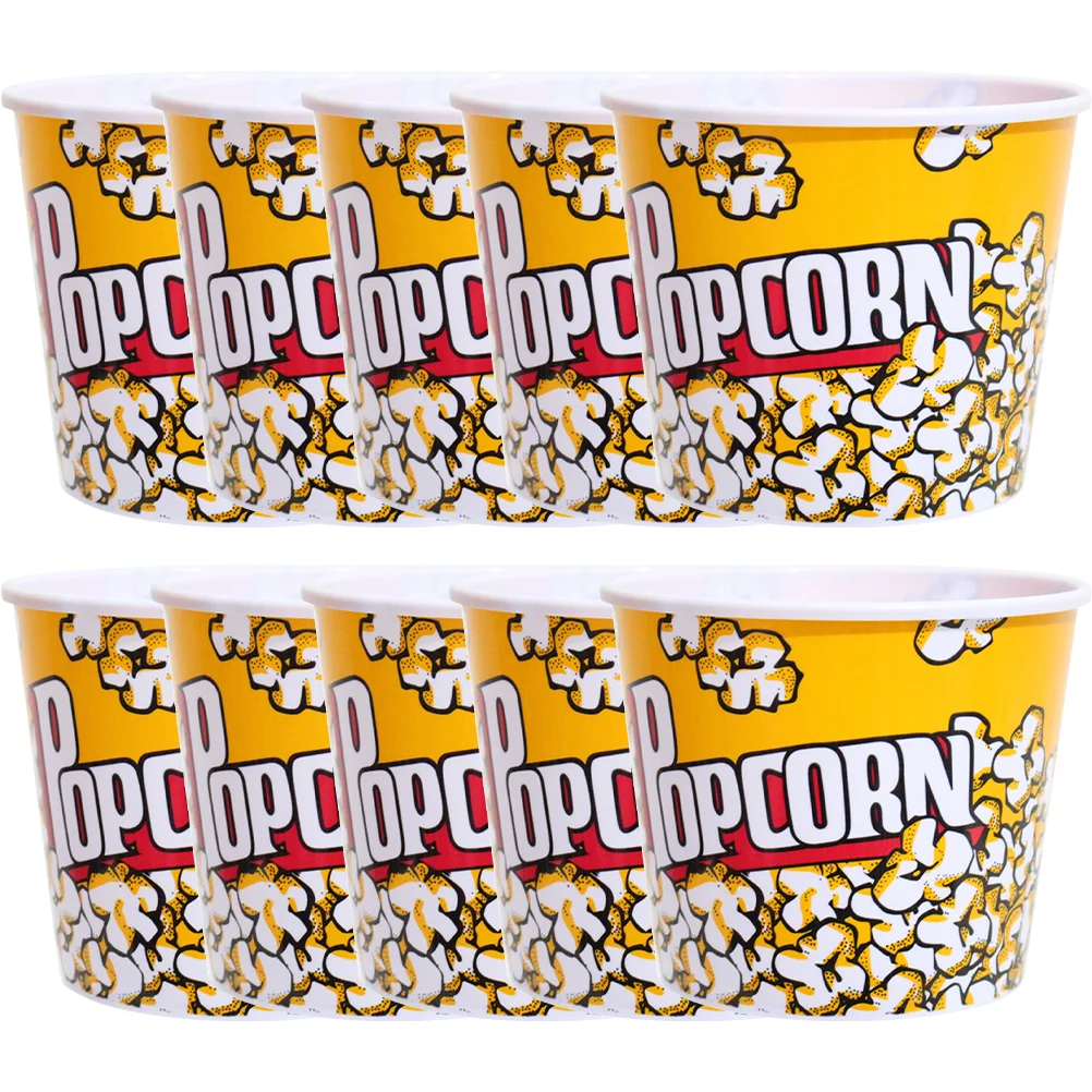 

10 Pcs Popcorn Bucket Party Snack Cup Movie-night Bowl Cake Decorations Food Holder Pp Reusable Child Plastic