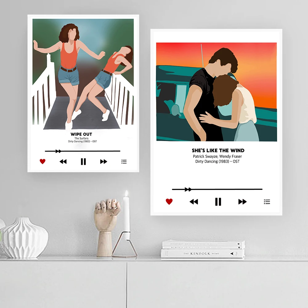 

Dirty Dancing Wipe Out Music Classic Movie Poster and Print Abstract Vintage Wall Canvas Painting Pictures LivingRoom Home Decor