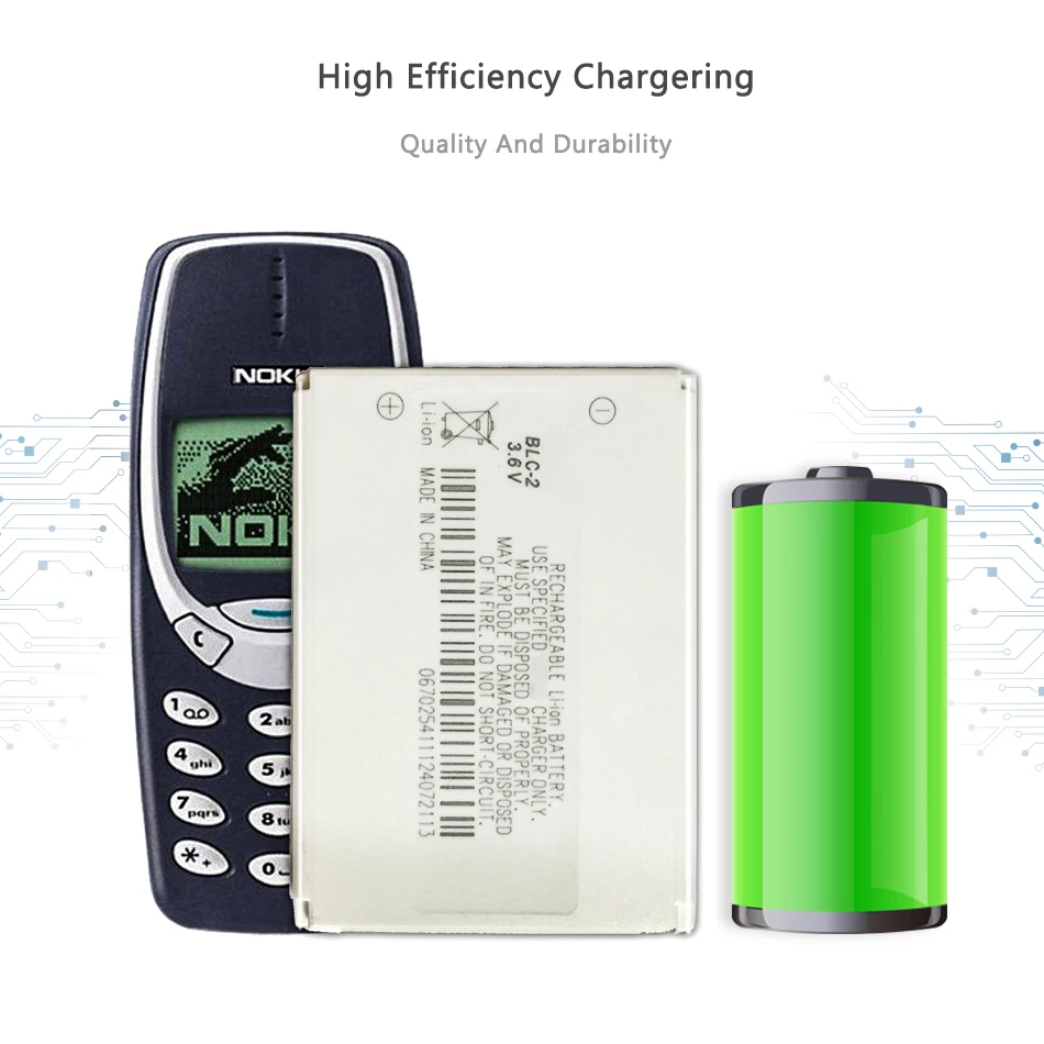 BLC-2 BLB-2 BLD-3 BL-4C BL-5C Battery For Nokia 1200 2100 3200 3300 6220 6610 7210 7250 3310 3330 3410 3510 5510 3530 3335 BLD 3 images - 6