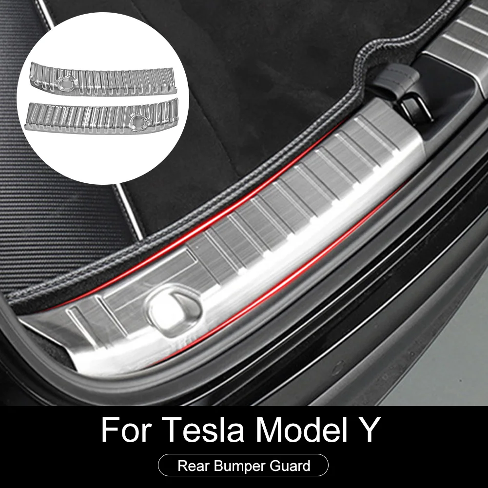 

For Tesla Model Y 2017-2022 Auto Rear Bumper Foot Plate Trunk Door Sill Guard Protector Cover Car Rear Trunk Sill Cover