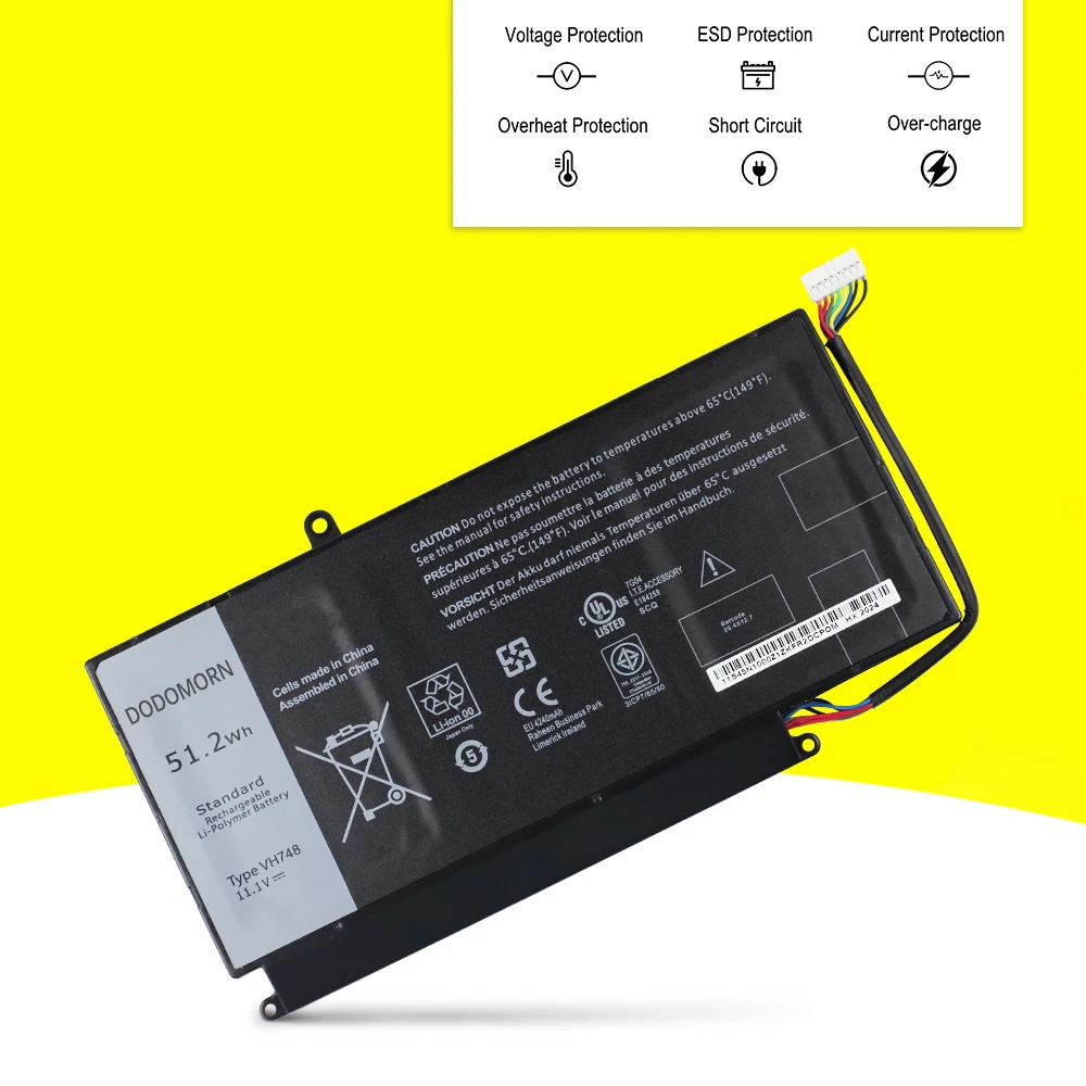 VH748 Аккумулятор для ноутбука DELL Vostro 5460 5470 5480 5560 Inspiron 14 5439 серии 11 1 В 51 2 Втч 4240 мАч