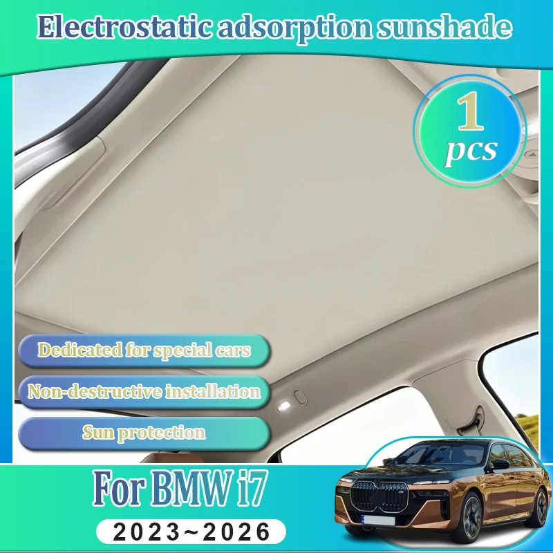 Фото Солнцезащитные шторки для крыши BMW 7 серии i7 2023-2026: электростатические, для люка, защита от УФ-излучения, аксессуары №1