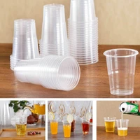 disposable cups 500pcs 240ml 8oz clear plastic party shot glasses disposable clear durable drinking cups tea cup coffee cups