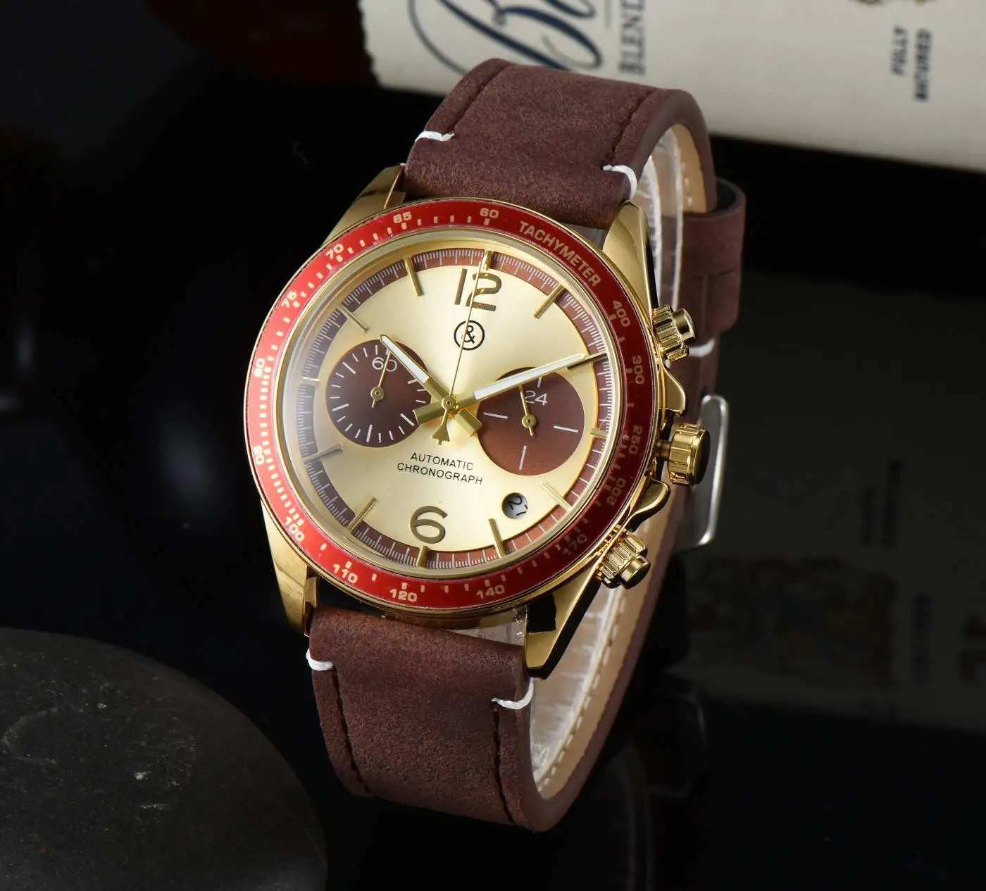 

2022 Multifunctional Five Needle Leisure Belt Calendar Black Yellow Leisure Fashion Luxury New BR Bell Ross Quartz Wrist Watch