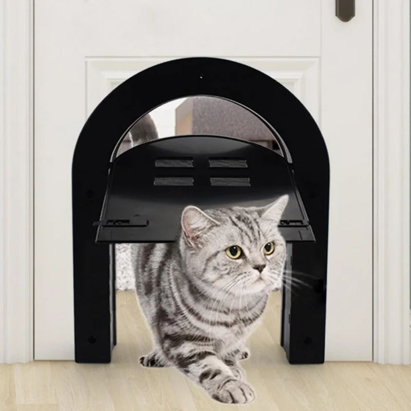

Arched Pet Door Teddy puppy kitten in and out Safety Door out Door Plastic cat Door Free Entry Magnetic Door With Window Pet Acc