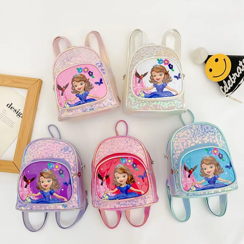 Disney Sofia The First Children's Backpack Cute Fashion Sequins Kindergarten Schoolbag For Girls Princess Kids Girls Bag Gift
