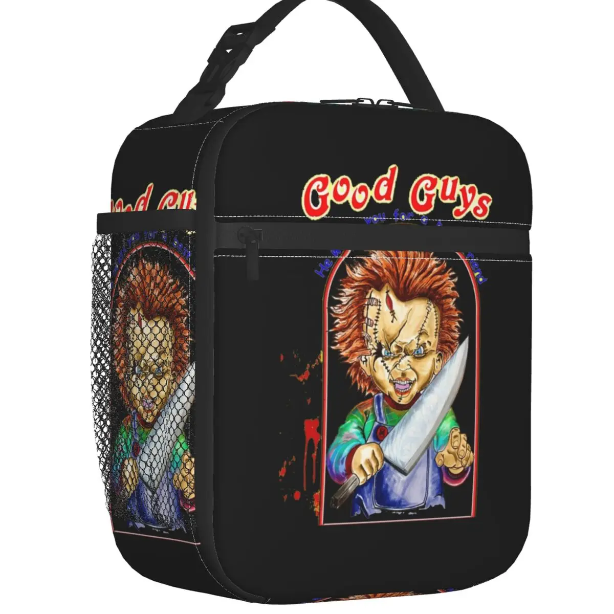 

Custom Childs Play Chucky Lunch Bag Women Cooler Thermal Insulated Lunch Boxes for Kids School Children