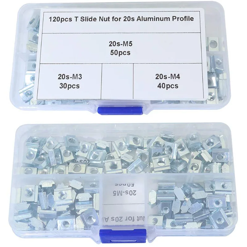Акция! Набор Т-образных гаек для экструзии алюминия 6 мм (M3 M4 M5) 120 шт. |