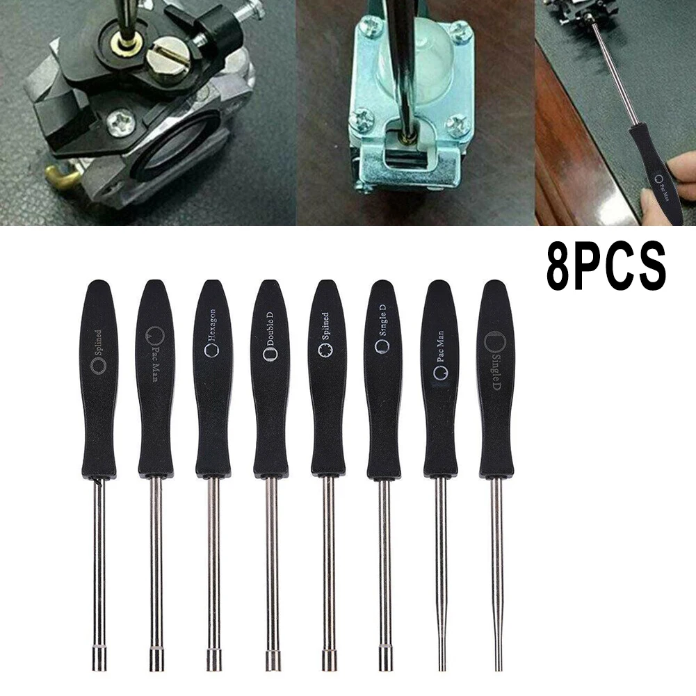 

8pcs Carburetor Adjustment Screwdrivers Set Stainless Steel Screwdriver Bit Anti-slip Squared Handle Gardening Repair Tools