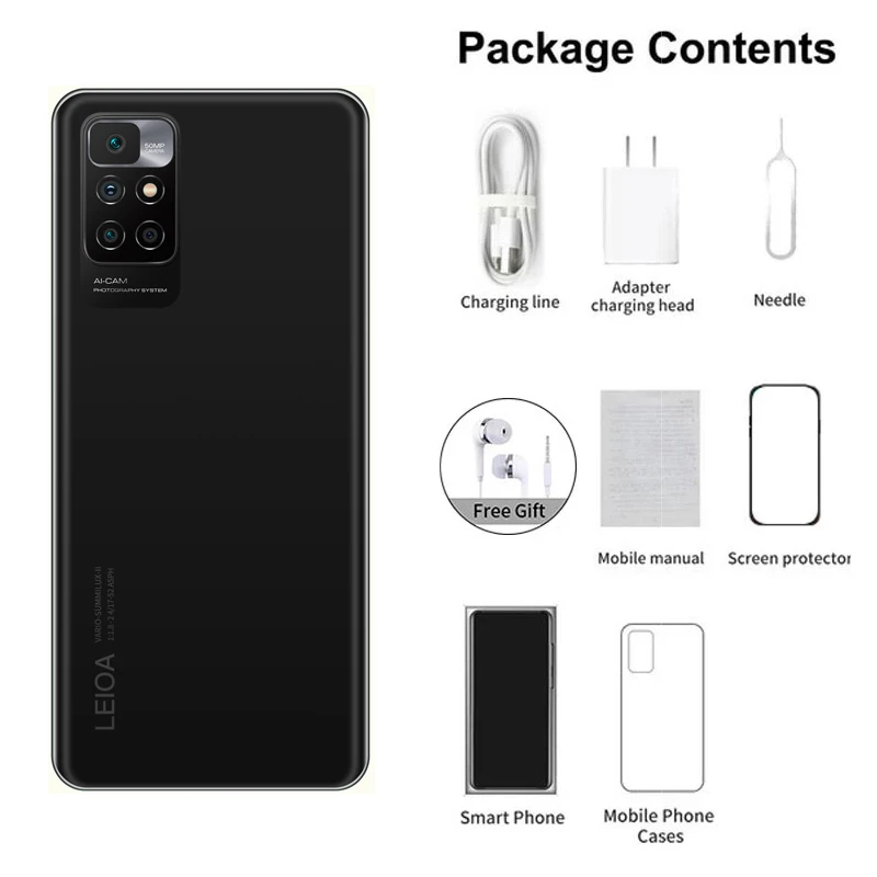 Смартфон Note 11 телефон Android 12 Гб 256 ГБ с 10-ядерным процессором разблокировка