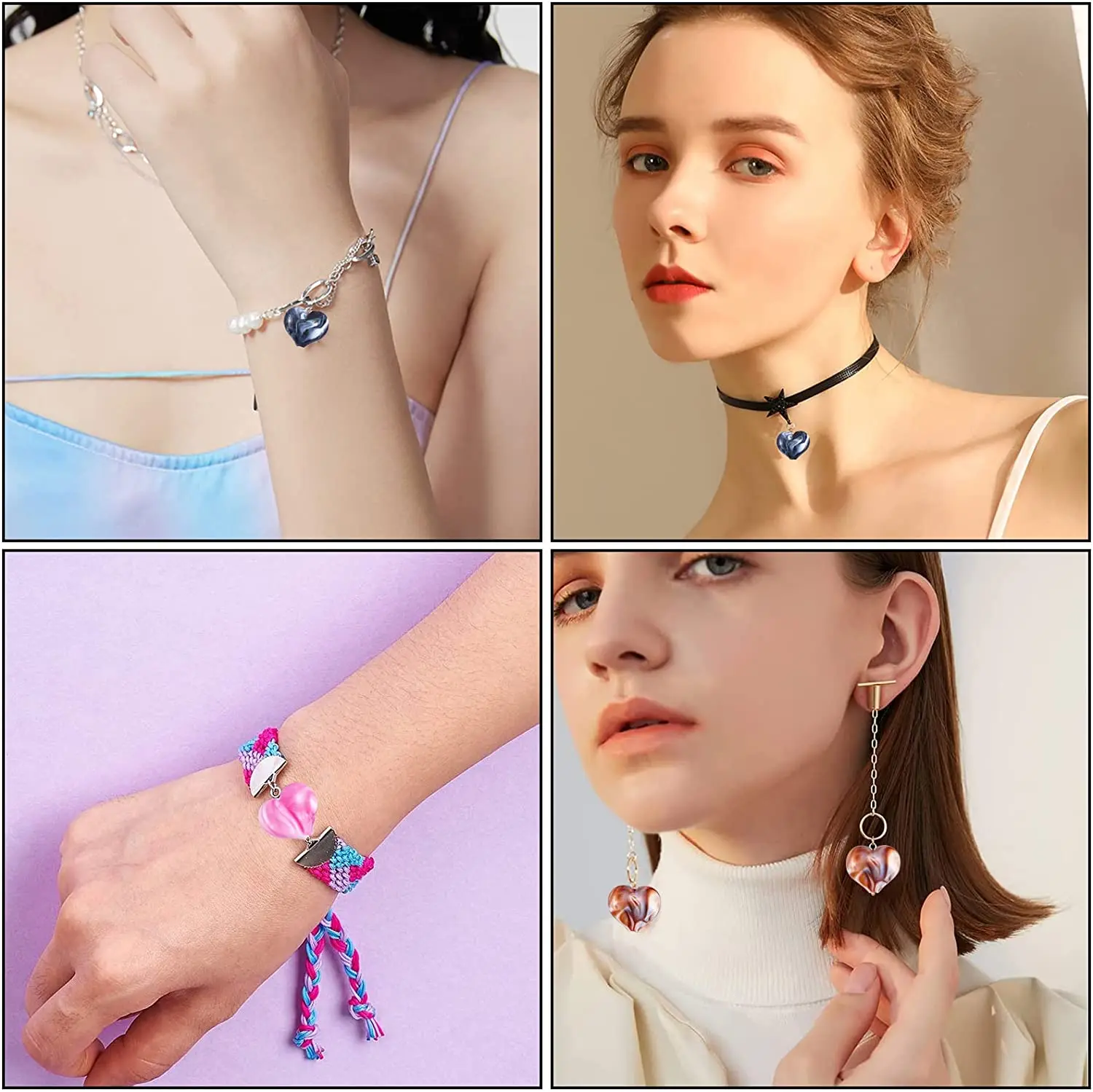 500 г акриловые бусины в форме сердца окрашенные искусственные драгоценные камни