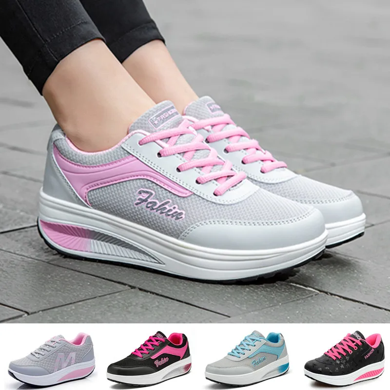 

Women's Walking Shoes Fashion Lightweight Breathable Sneakers Casual Thick Bottom Shake Shoes Size 35-42 Zapatos Deportivos