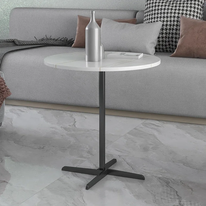 Круглая сланцевая кофейный столик высокий белый стол для зала современный