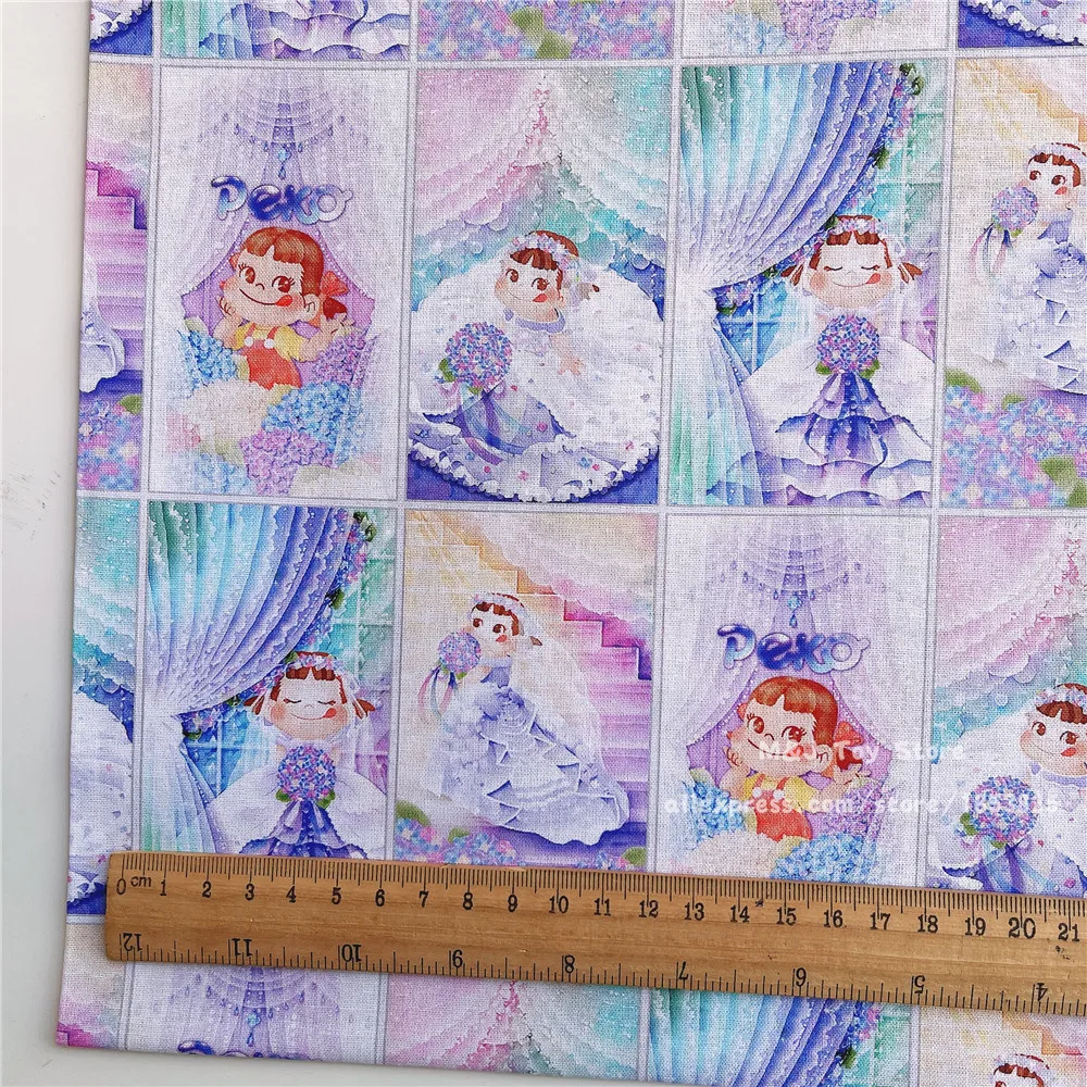 

100x110 см мультфильм молочная девушка свадебное платье девушка дизайн 100% хлопок ткань для тканей шитье ткань рукоделие материал DIY