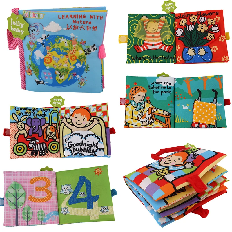 

0-36M Baby Early Learning Toy Tail Cloth Book Parent-child Interactive Sound Paper Puzzle Cloth Book Rattle