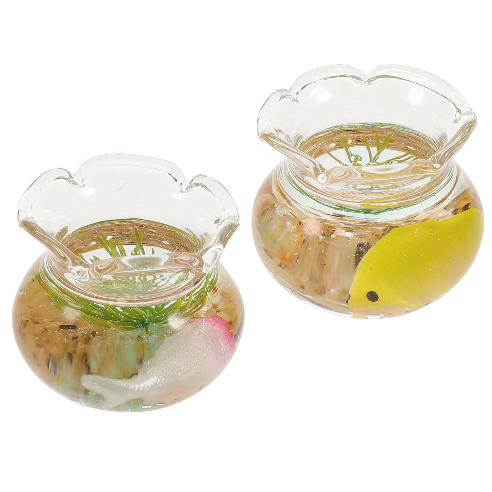 

Miniature Mini Aquarium Fish Tank Accessories House Figurine Modeldecoration Terrariums Tiny Landscapefigures Scene Lamp