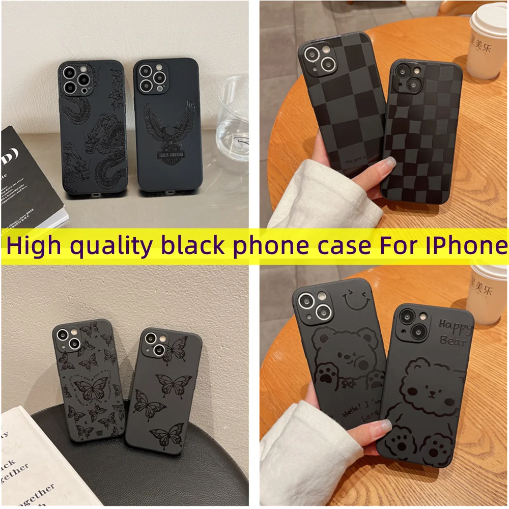 

High quality black Phone Case For IPhone 14 Pro Max 14 Plus 13 12 Pro 11 TPU Ssilicone Back Cover For XR XS Max 7 Plus 8 Plus