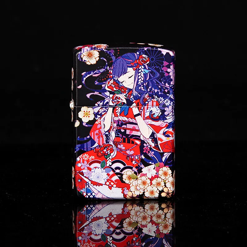 

ZORRO Six Sided Color Printing Personality Creativity Japanese Animation Beauty Windproof Kerosene Lighter Cute