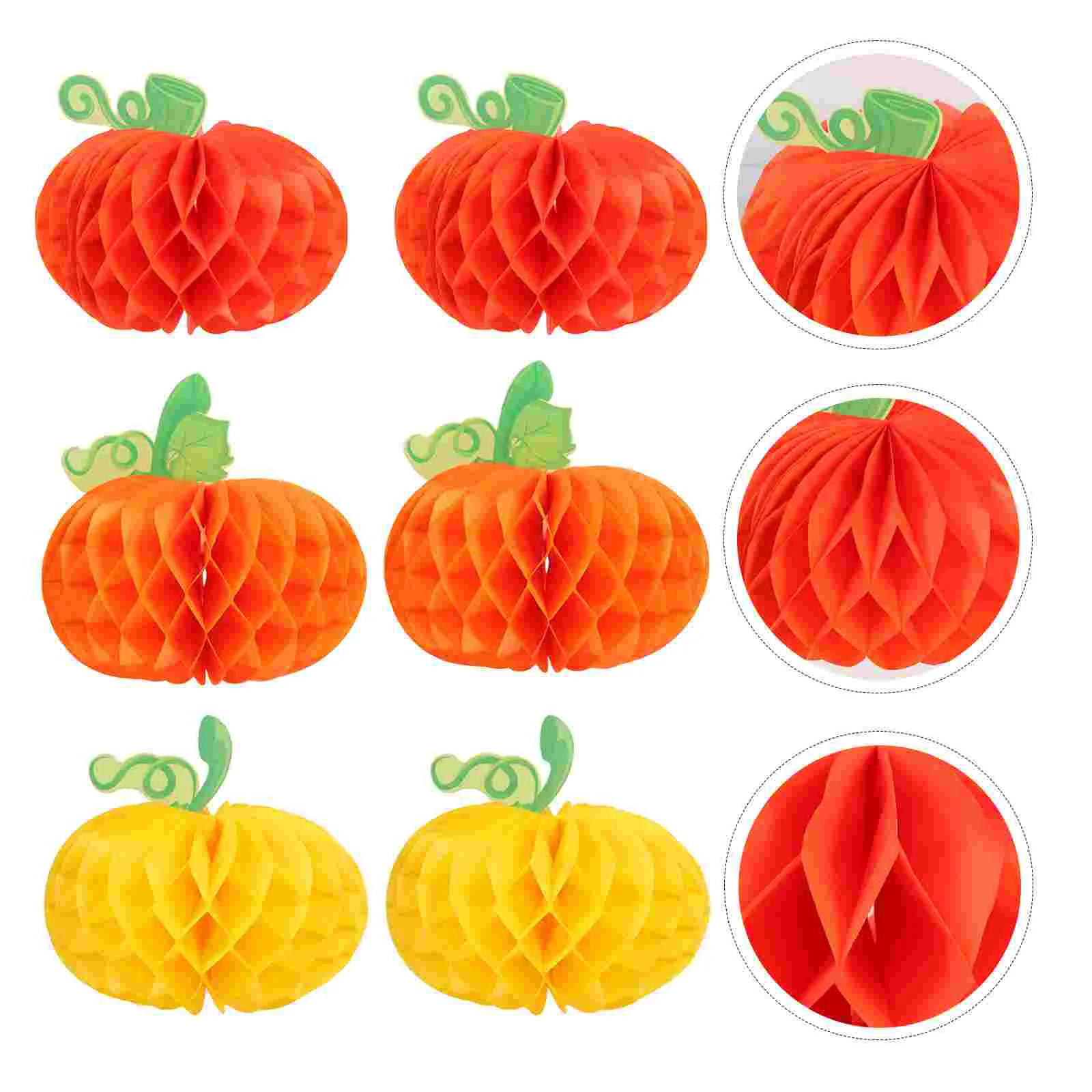 

Honeycomb Pumpkin Hanging Paper Decor Party Decorative Pendant Balls Supply Halloween Accessory Craft Desk Top