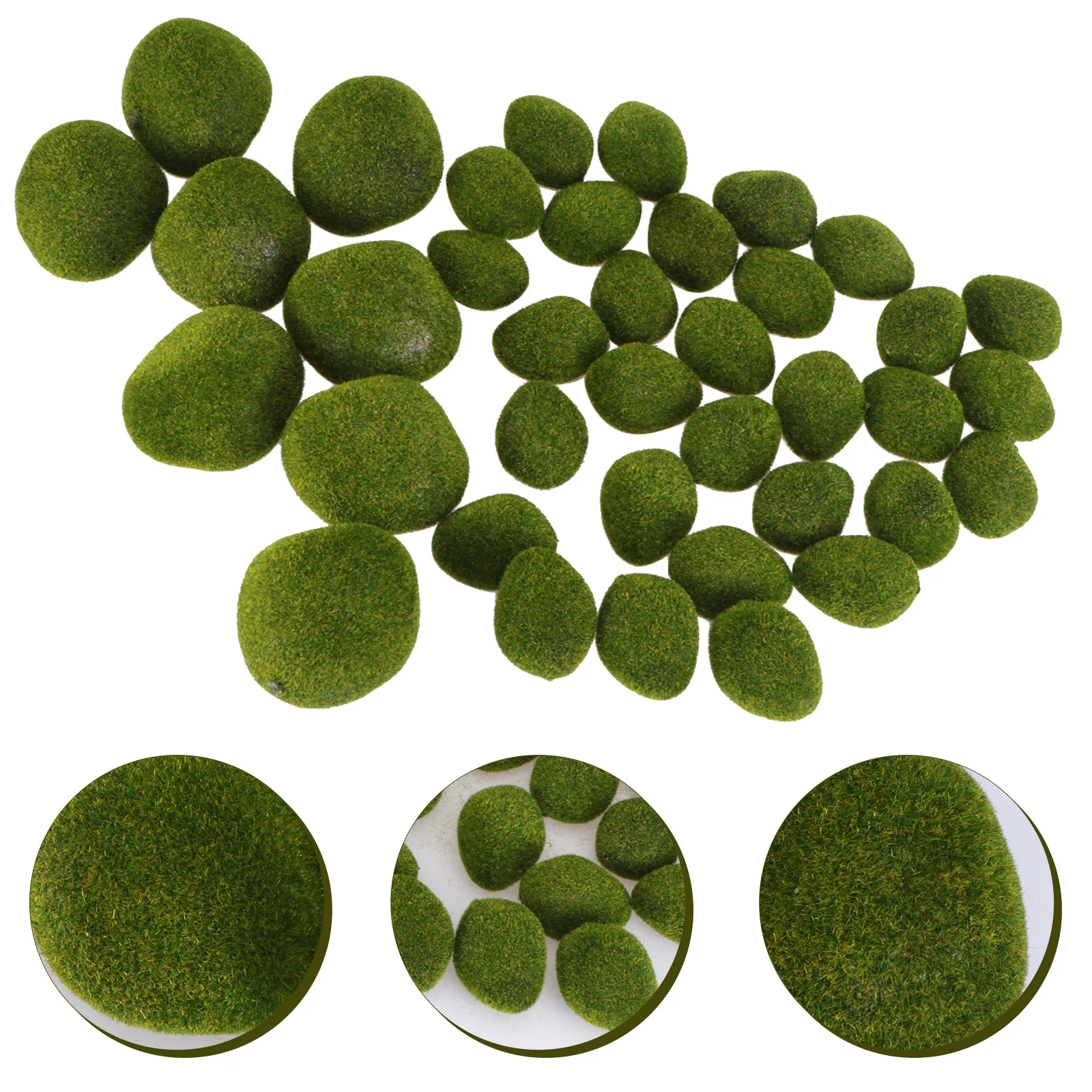 

Decor Fake Landscapingsimulationfaux Green Artificial Decorative Mossy Stones Scene Miniatures Garden Aquarium Preserved Home