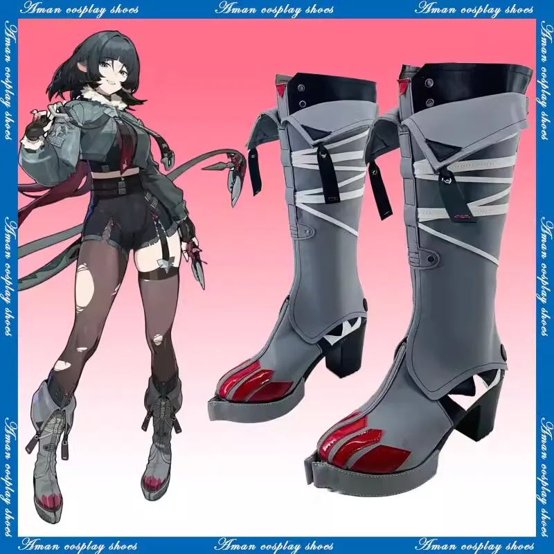 Zenless Zone Zero Jane Doe косплей обувь парик сапоги на заказ для мужчин женщин Хэллоуин