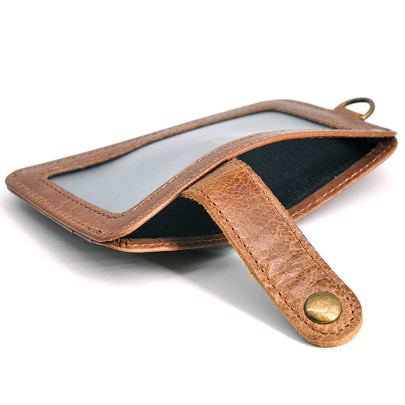 Кожаный кошелек унисекс для кредитных карт короткий бумажник из воловьей кожи