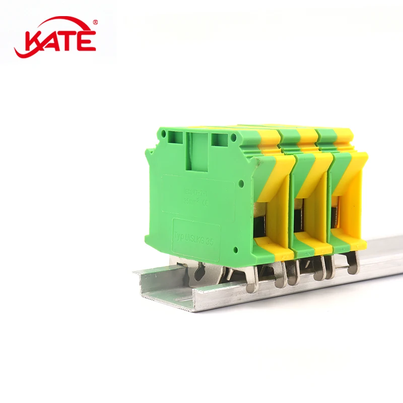 

10 шт. USLKG35N наземный терминал DIN Rail разъем заземления 35 мм м² Электрический проводной соединитель распределительный шкаф питания USLKG35