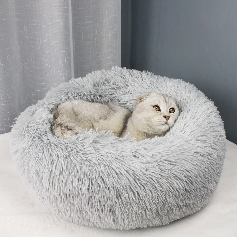 

Super Soft Pet Cat Bed Plush Washable Calm Bed Donut Beds Comfortable Sleeping Artifact Suitable For All Kinds of pet