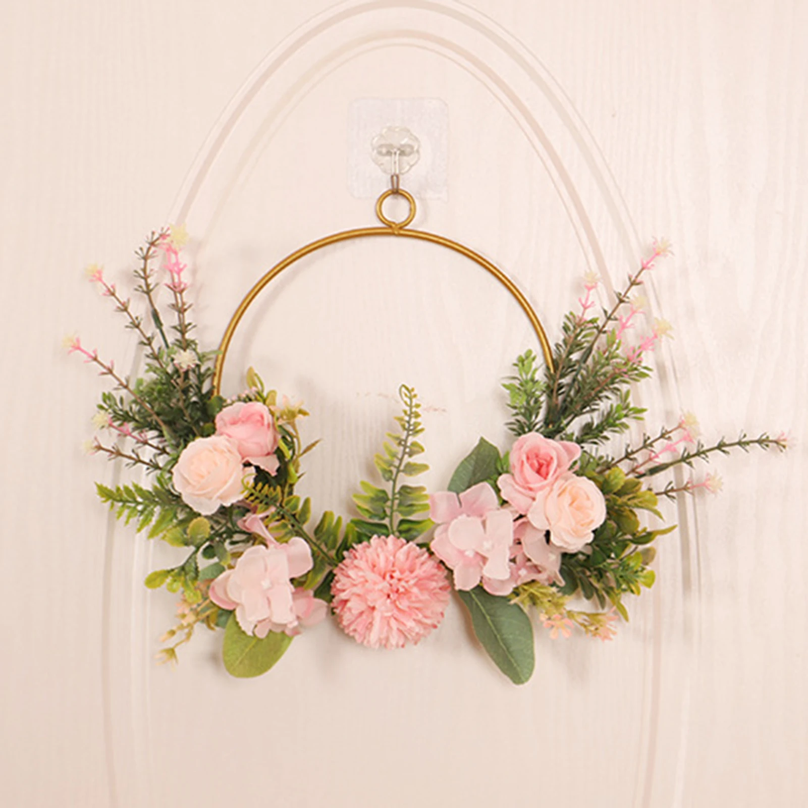 

Artificial Green Leaves Wreath 13.8 Inch Wreath For Front Door Hangings Spring Decoration Garland Iron Ball Wreath Party Decor